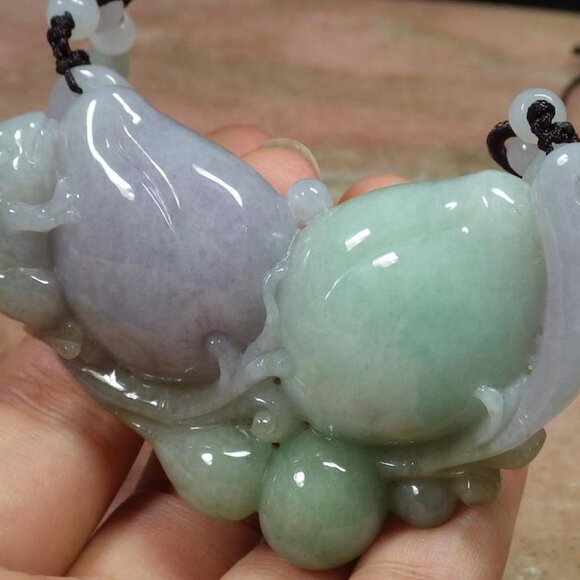 Certified Green Lavender Natural A Jade jadeite pendant Frog Toad Peach 风水蟾蜍 790 - Picture 6 of 10